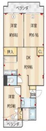 ブルースカイ平塚IIの物件間取画像